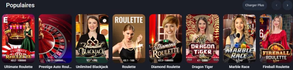 Twin Casino jeux live