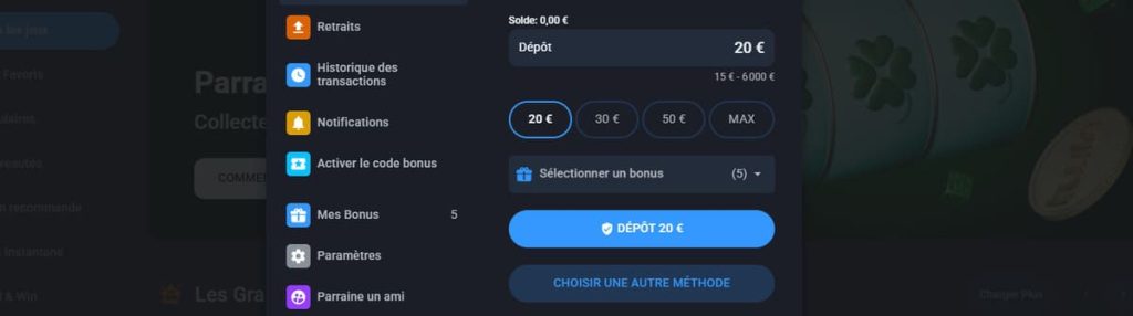 Twin Casino moyens paiement dépôt